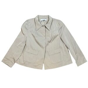 Zara Women's Beige Two Flap Pockets Long Sleeve Collared Jacket Blazer Large